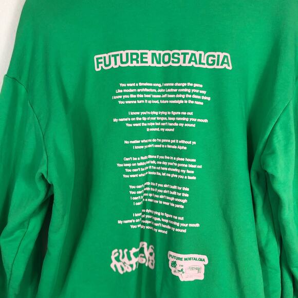 Pangaia x Future Nostalgia Dua Lipa 2022 Tour Sweatshirt Green Small - Picture 9 of 11
